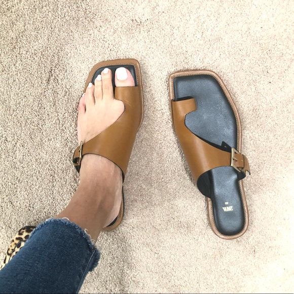 Zara Caramel Sandals Square Slides - Picture 10 of 10